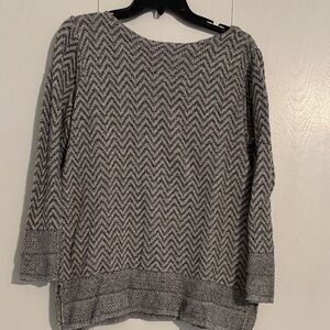 Gray Chevron Knit Sweater